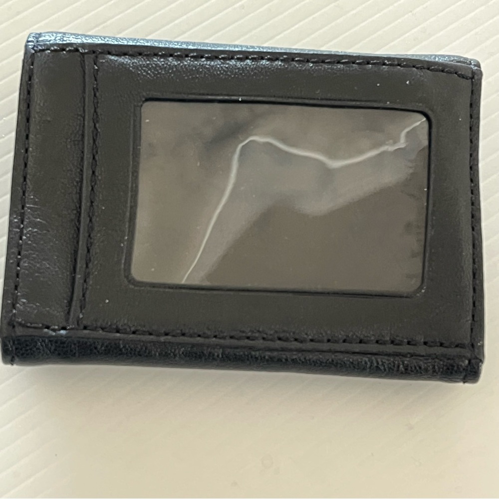 RARE Vintage Michael Kors Black Leather Silver Tone Mini Flap Wallet w/Key Ring - Picture 7 of 12